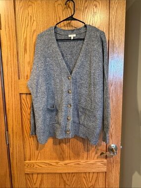 Ella Moss Heather V-Neck Button Cardigan Large EUC